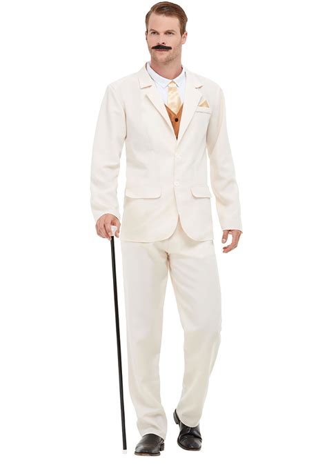 Roaring 20s Men's White Suit Costume | 20s Costumes