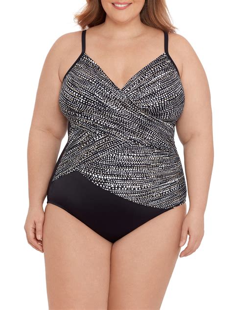 Miracle Brands® Embrace Your Curves™ Women's Plus V-Neck Dot Print One ...