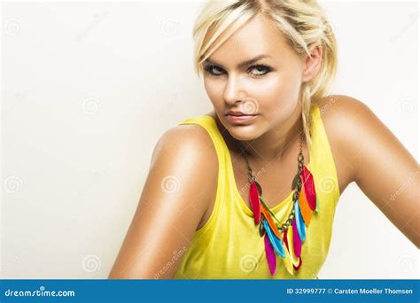 Beautiful Blond Woman with a Sultry Look Stock Image - Image of fashion ...