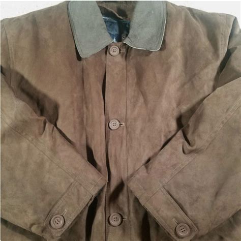 LONDON FOG Barn Coat Mens Large Brown Suede Jacket... - Depop