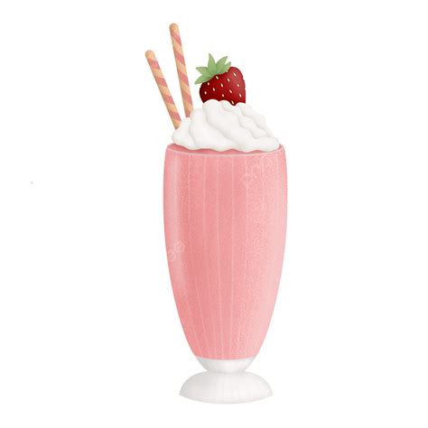 Strawberry Milkshake, Strawberries, Milkshakes, Milkshake Illustration PNG Transparent Clipart ...