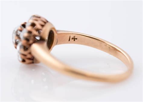 1850s 0.50 Carat Diamond and 14 Karat Rose Gold Engagement Ring at ...