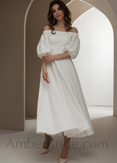 Simple short wedding dress wedding reception dress tea etsy – Artofit