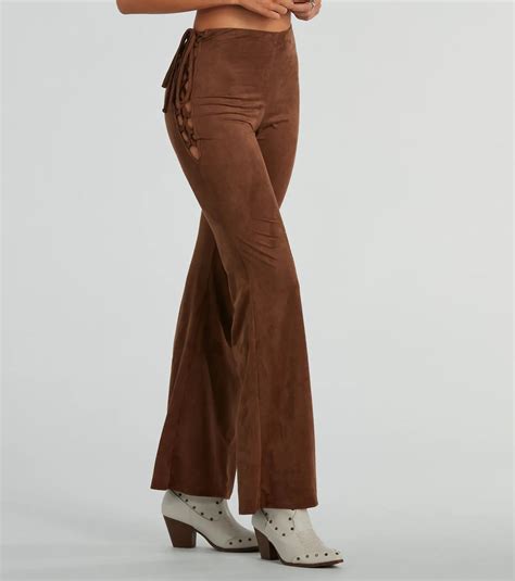 All Laced-Up Flare Faux Suede Pants & Windsor