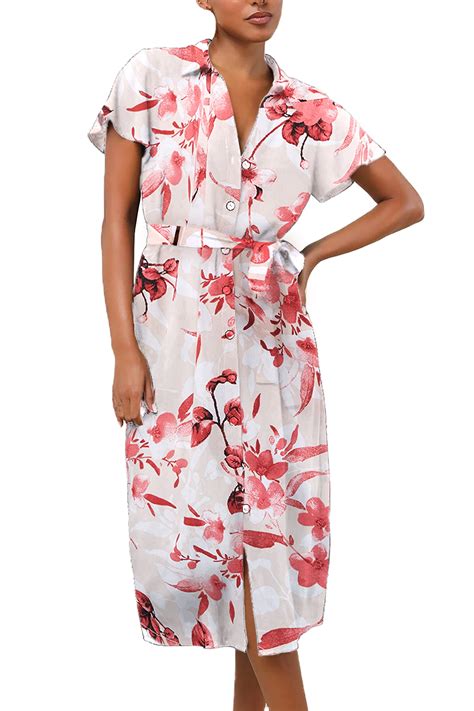 OHHSHEEN Formal Button Down Dress for Women, Batwing Sleeve womens ...