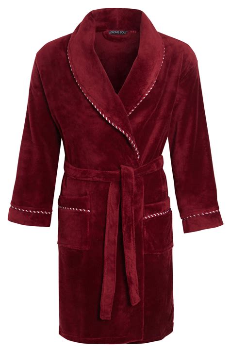 Mens Luxury Fleece Bathrobe Dressing Gown Hooded Bath Robe or Collar ...