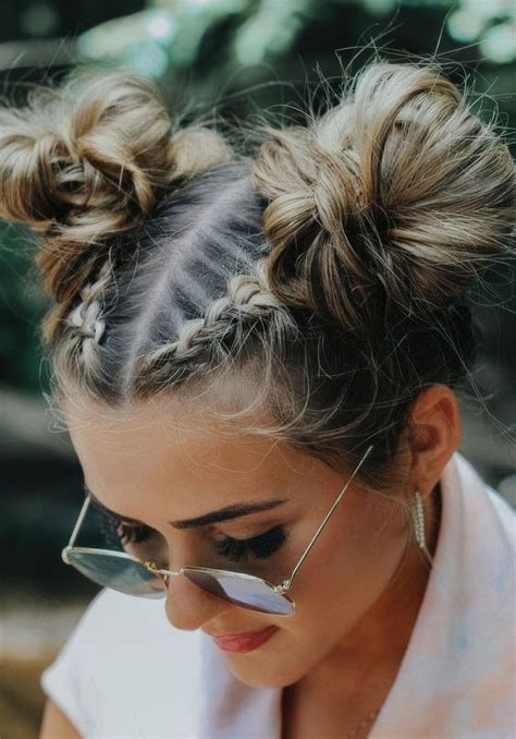 49 Cute And Sweet Space Bun Hair Ideas - Styleoholic