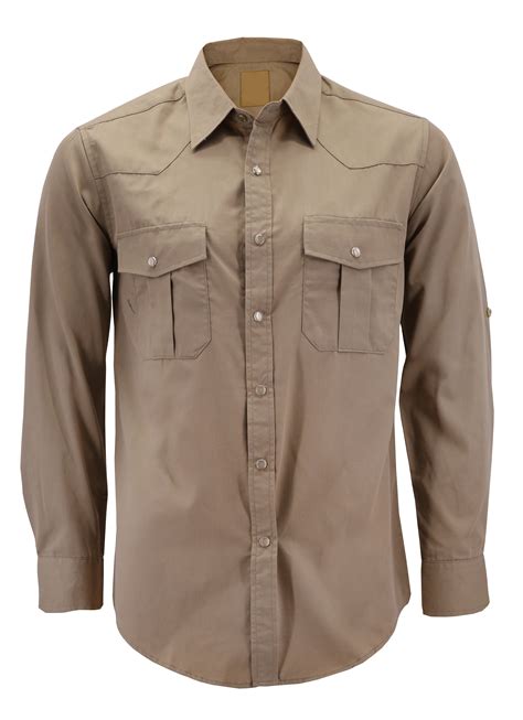 Men’s Casual Western Pearl Snap Button Down Long Sleeve Cowboy Dress ...