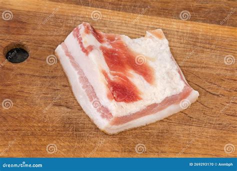 Piece of the Salted Pork Fatback on Cutting Board Stock Photo - Image ...