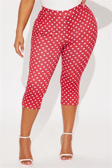 Light Stroll Polka Dot Capri Legging - Red | Fashion Nova