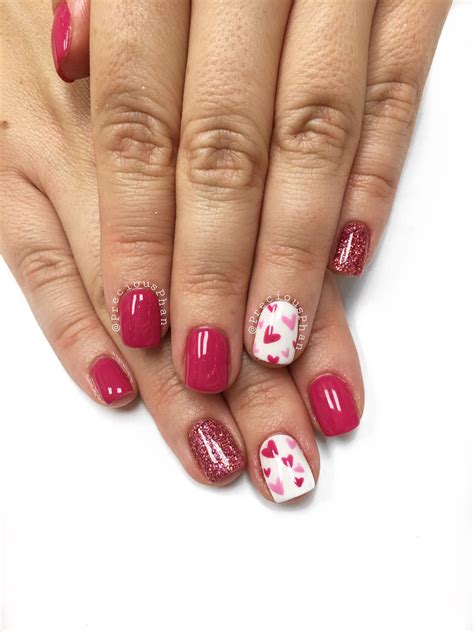 Valentine’s Day nails. Hearts. #PreciousPhan | Nail designs valentines ...