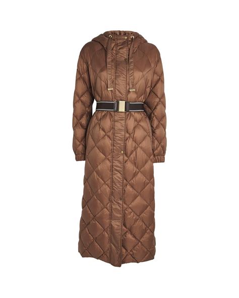 Max Mara Quilted Trefel Coat in Brown | Lyst