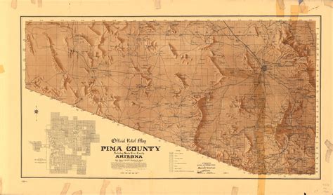 Official Relief Map of Pima County, Including Santa Cruz County ...