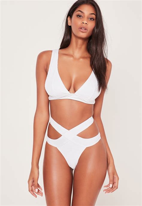 White Bikini High Waisted Set at Myron Moses blog