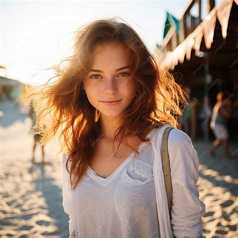A very beautiful european girl of 18 years old posing | Premium AI-generated image