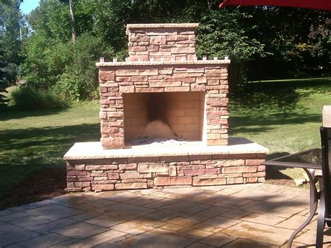Outdoor Brick Fireplace