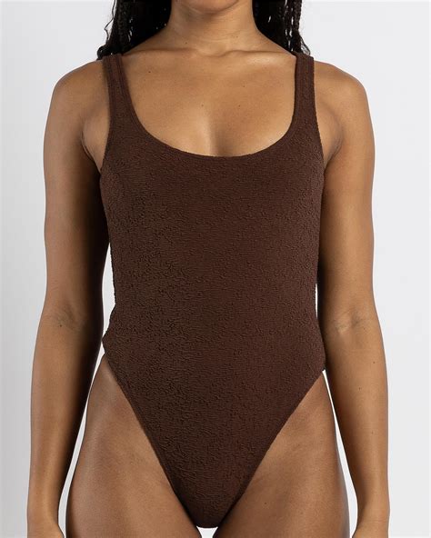 Shop Rusty Sandalwood Retro One Piece Swimsuit In Java - Fast Shipping ...