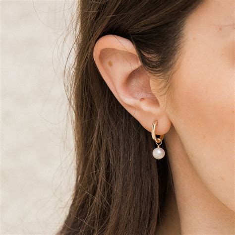Pearl Hoop Earrings | Simple & Dainty