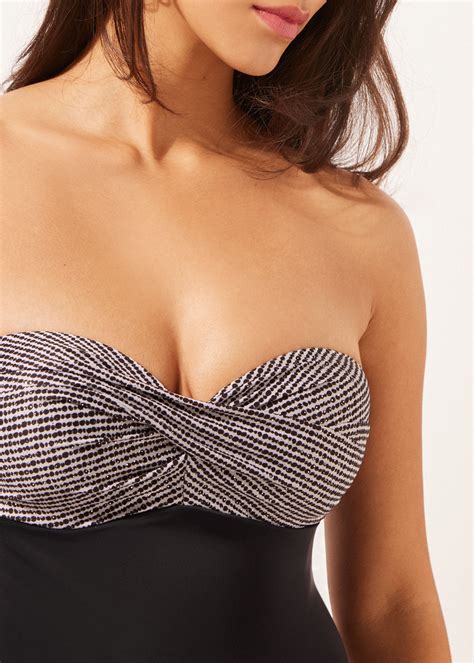 Slimming One Piece Swimsuit Black Dots - Calzedonia