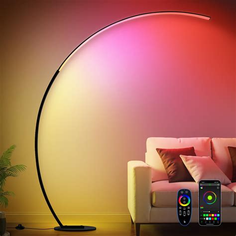 RGB Dimmable Arc Floor Lamps with 3 Color Temperatures, Ultra Bright ...