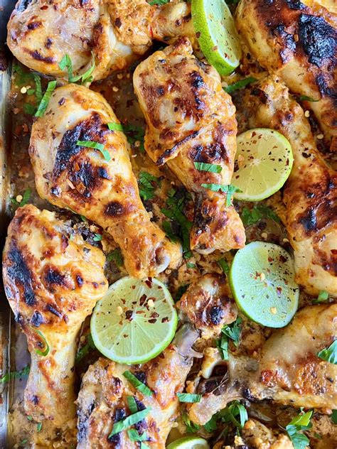 Spicy Greek Yogurt Marinated Chicken Legs - Hungry Happens