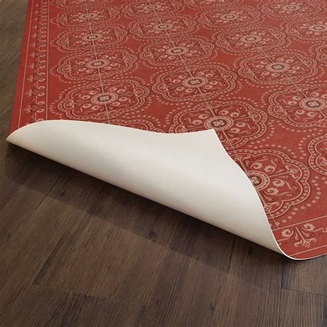 Vintage Vinyl Floorcloth Rug (Pattern 28 Red Bandana) | Floor cloth ...