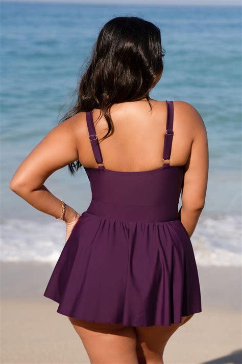 Dreamscapes Ruffled Plus Size Swim Dress