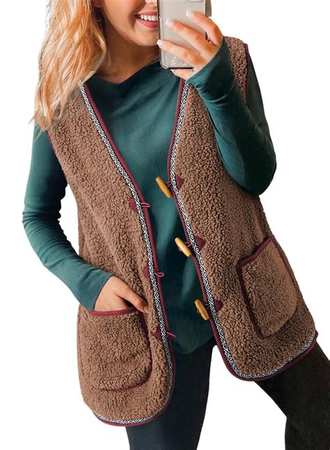 Dokotoo Womens Winter Fuzzy Fleece Vest for Women 2024 Fashion Warm ...