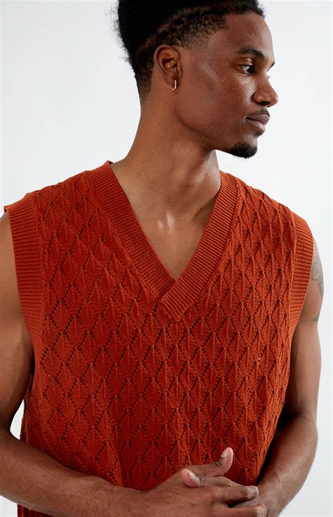 Pacsun Burnt Orange Sweater Vest | Pacsun