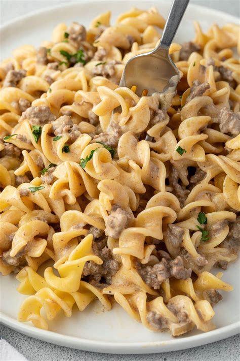 30 Minute Creamy Egg Noodles with Ground Beef