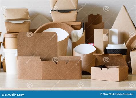 Eco-friendly Cardboard Cup Lie On A Gray Color Paper Background With ...