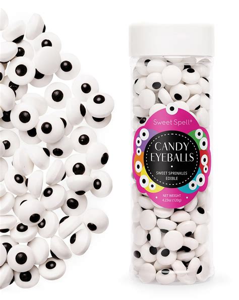 Sweet Spell Candy Eyeballs - 260 Edible Candy Eyes Sprinkles for Decorating Halloween Cookies ...