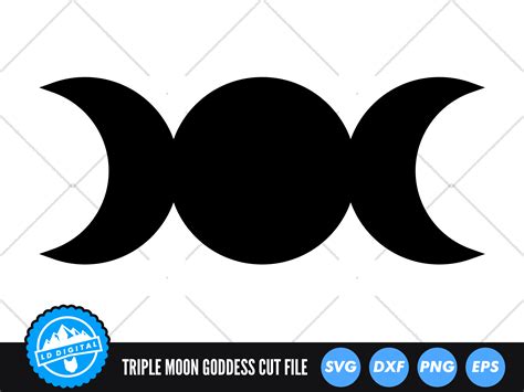 Wiccan Symbols svg cut file Triple moon goddess svg Moon Child Clipart ...