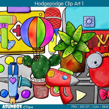 Hodgepodge Clip Art Graphics Set - Free by Asunboy Clips | TPT
