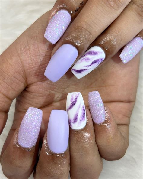 23+ Dreamy Light Lavender Nails You Can’t Miss - Nail Designs Daily