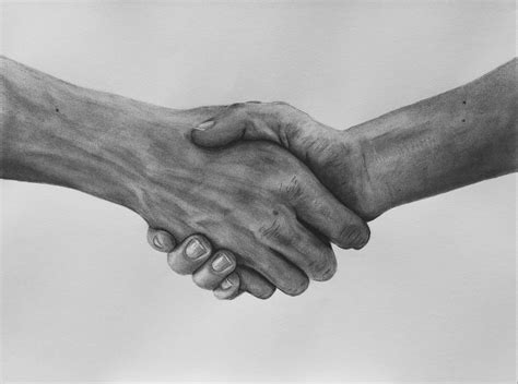"Handshake - charcoal on paper " by Adrian Ball. Paintings for Sale ...