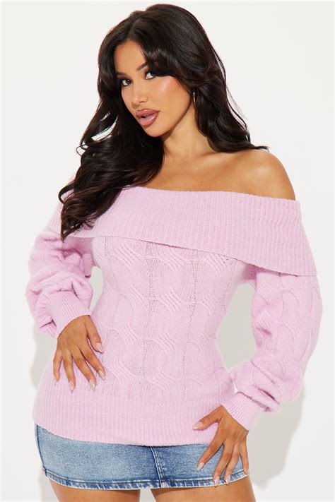 Mila Off Shoulder Sweater - Pink | Fashion Nova