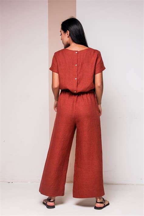Linen Jumpsuit for Women,wrap Linen Jumpsuit,linen Overalls Women,linen ...