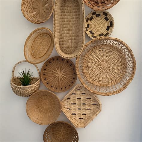 Woven Basket Wall Decor Farmhouse