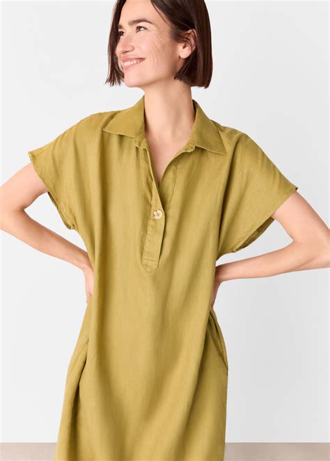 Olive Maddie Linen Shirt Dress | WHISTLES | Whistles UK