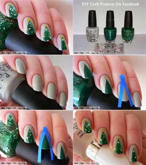 Easy Christmas Tree Nail Art 2 | Fabric Art DIY