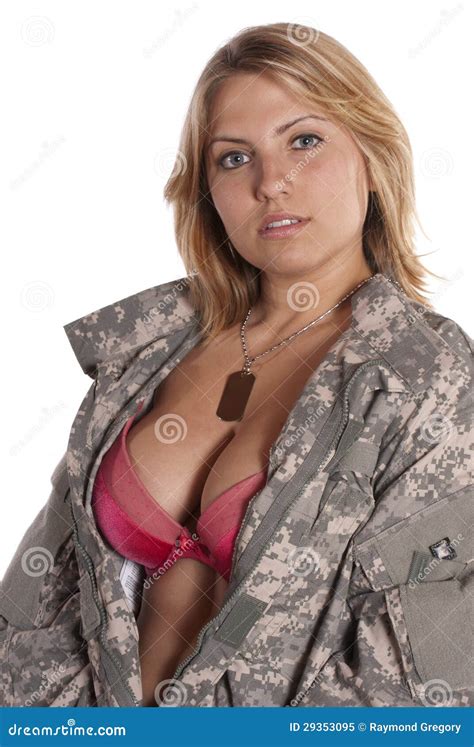 Pin Up Girl Implied Nude Military Uniform Stock Image - Image of girl, sensual: 29353095