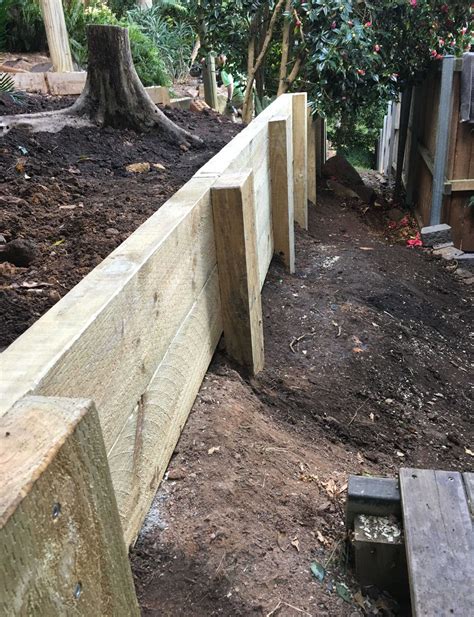 Treated Pine Retaining Wall Design Timber Retaining Wall MJB Fencing