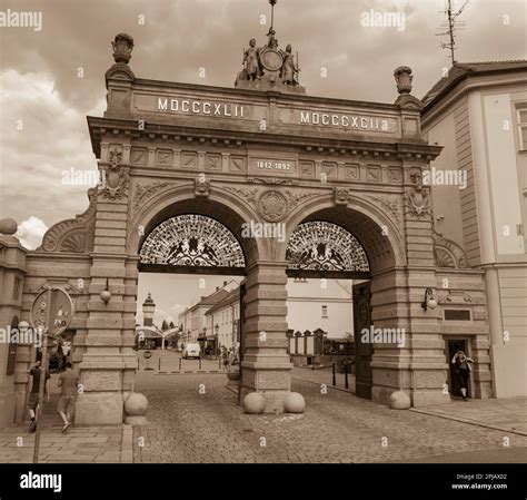 PILSEN, CZECH REPUBLIC, EUROPE - Pilsner Urquell Brewery main gate ...