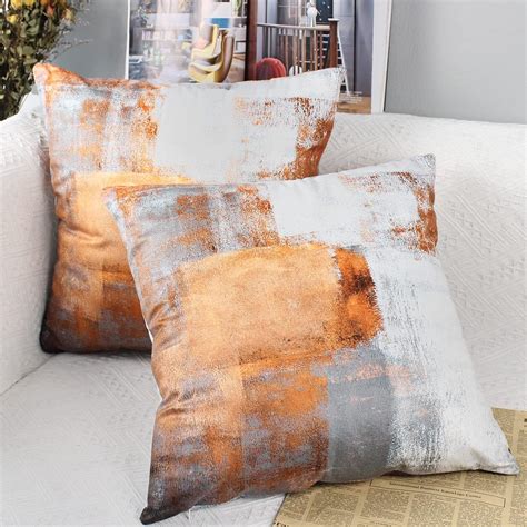 Amazon.com: OYIMUA Orange Throw Pillow Covers 18x18,Modern Abstract ...