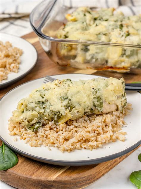 Easy Spinach Artichoke Chicken Bake - Entirely Elizabeth