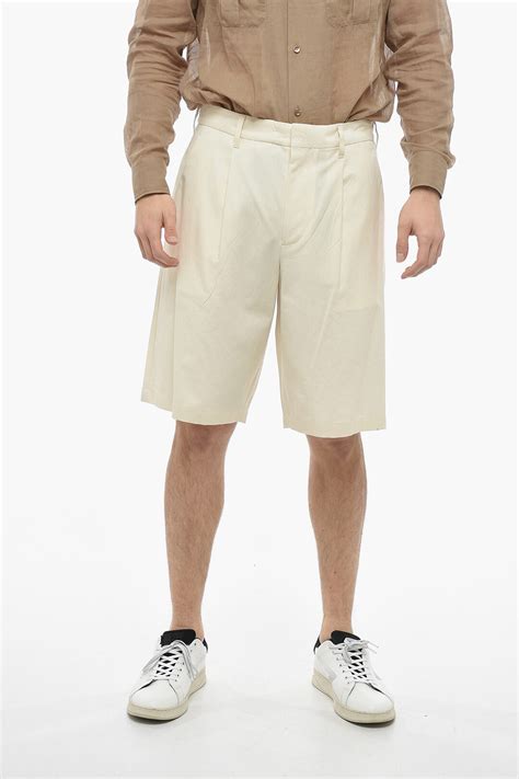 Prada Single-pleated Cotton Canvas Shorts men - Glamood Outlet