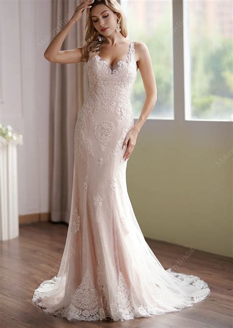 Blush Mermaid Wedding Dress