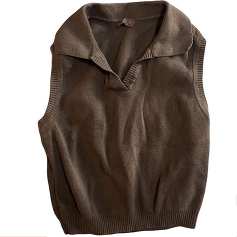 Brandy Melville brown sweater vest - Depop