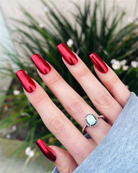 100 Red Nail Ideas For 2023 That Will Make Heads Turn! | Red chrome ...